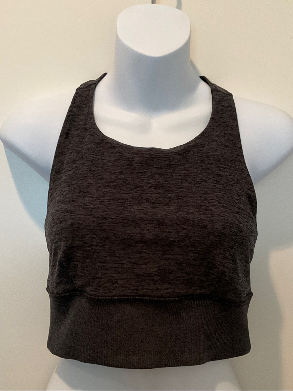 ALO Yoga Charcoal Heather Racerback Crop Bralette